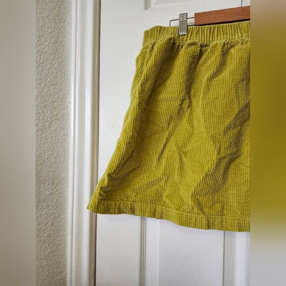 American Eagle Yellow Corduroy Stretchy Waist Mini Skirt XL - Picture 5 of 7